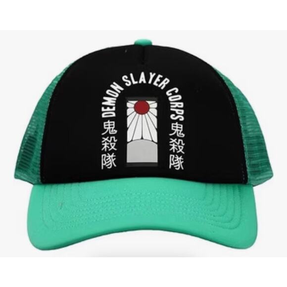 BioWorld Demon Slayer Corps Foam Green Trucker Hat Baseball Cap Anime - Picture 4 of 6